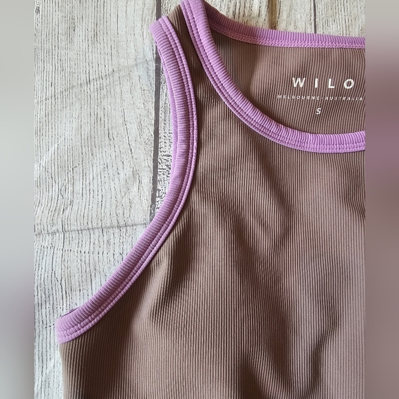 Wilo the Label Size Small Racerback Longline Ribbed Sports Bra Cropped Activewea - Picture 3 of 7